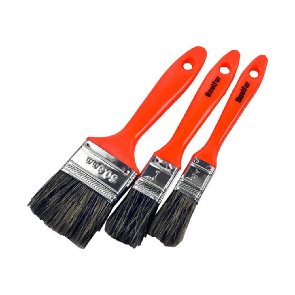 Kit Com 3 Peças Trincha Pincel Para Pintura Tinta Latex Acrilica Parede Jogo Pinceis Bestfer