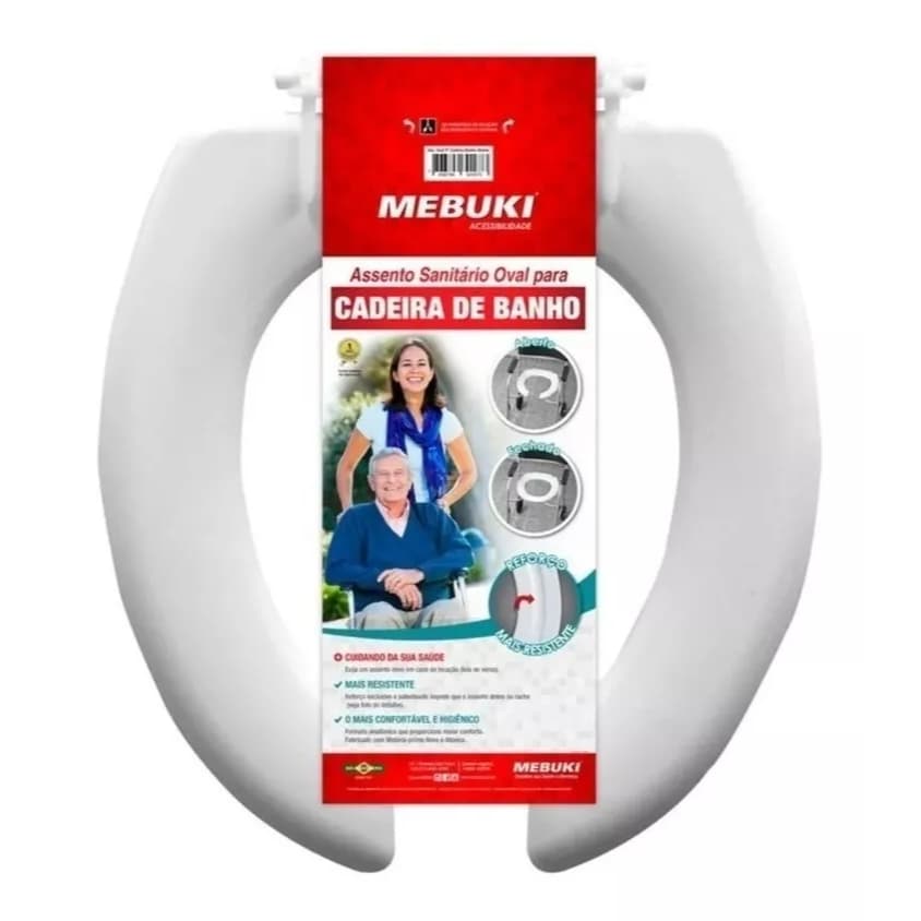 Assento Sanitário Oval Para Cadeira De Banho Aberto Branco