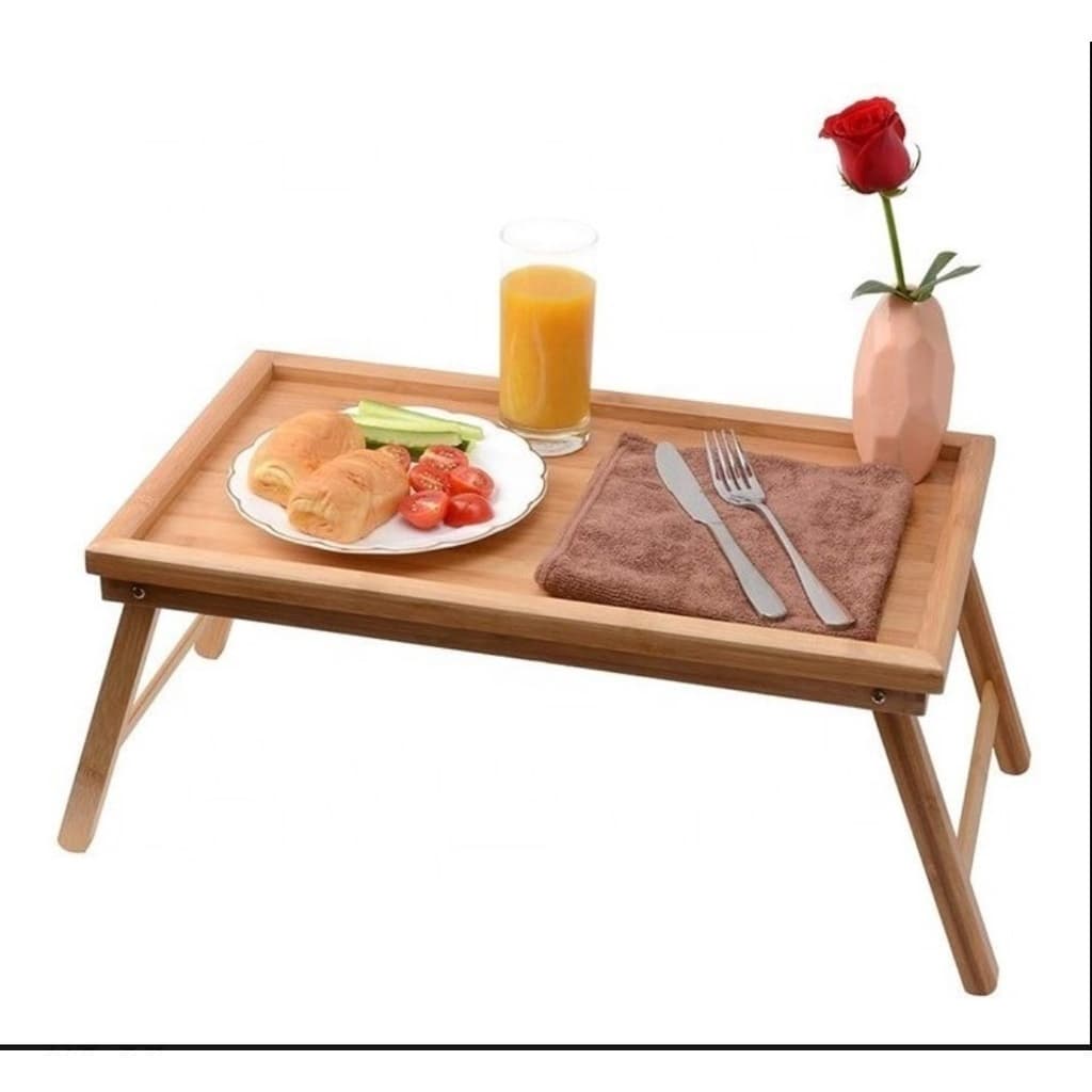 Mesa Café Da Manhã almoço Bandeja BambuPes Dobravel