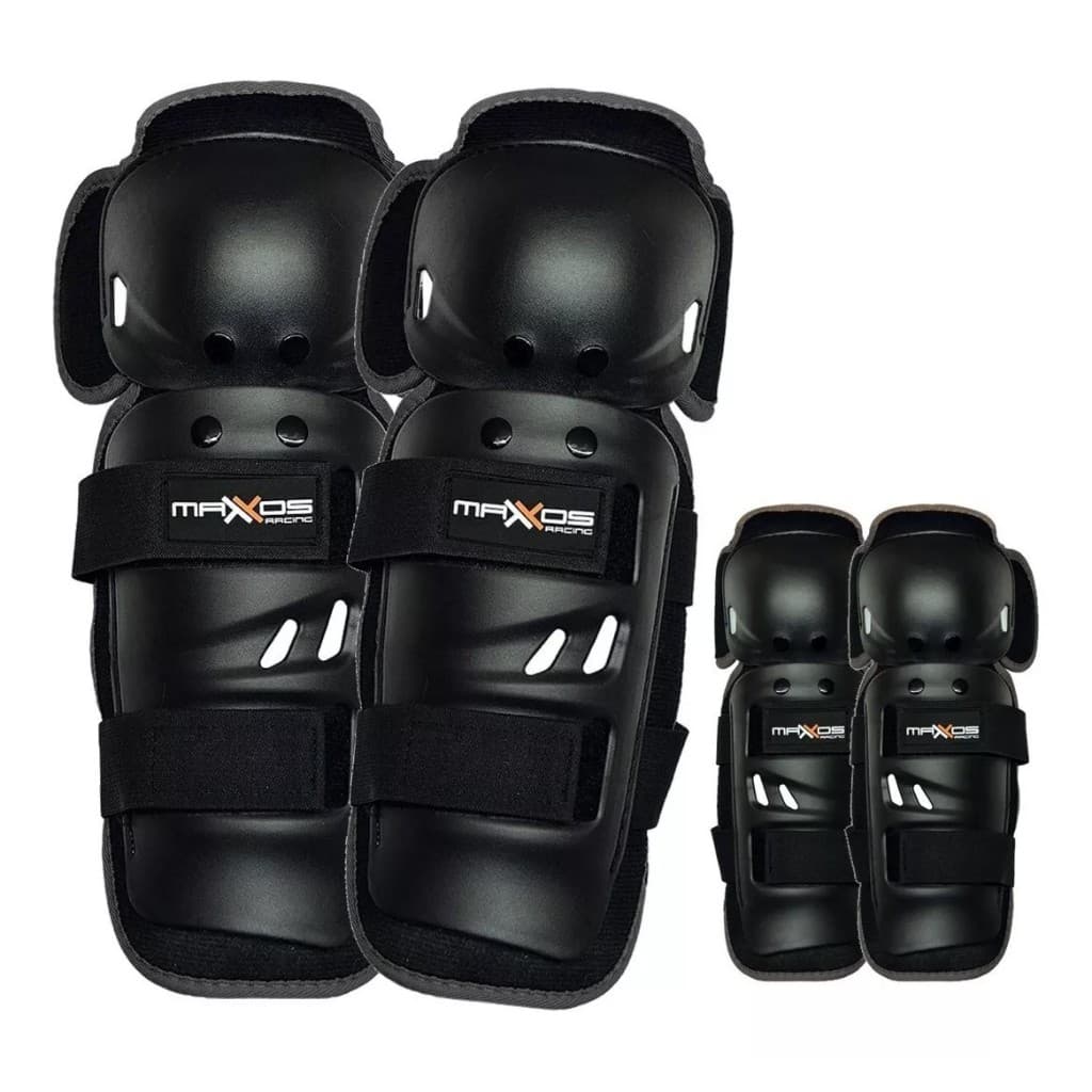 Kit Joelheira Cotoveleira Mx Preta Mattos Racing Trilha