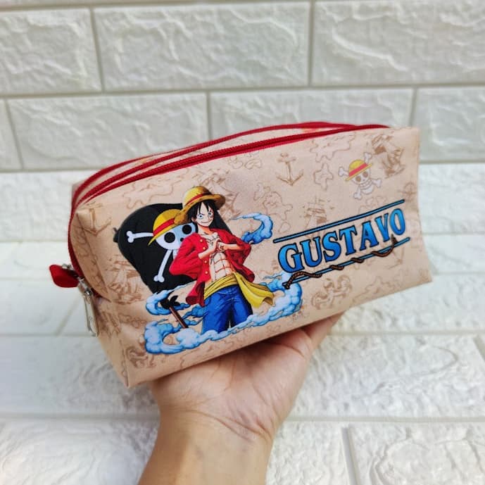Estojo escolar one piece,  estojo de lápis personalizado, estojo com nome