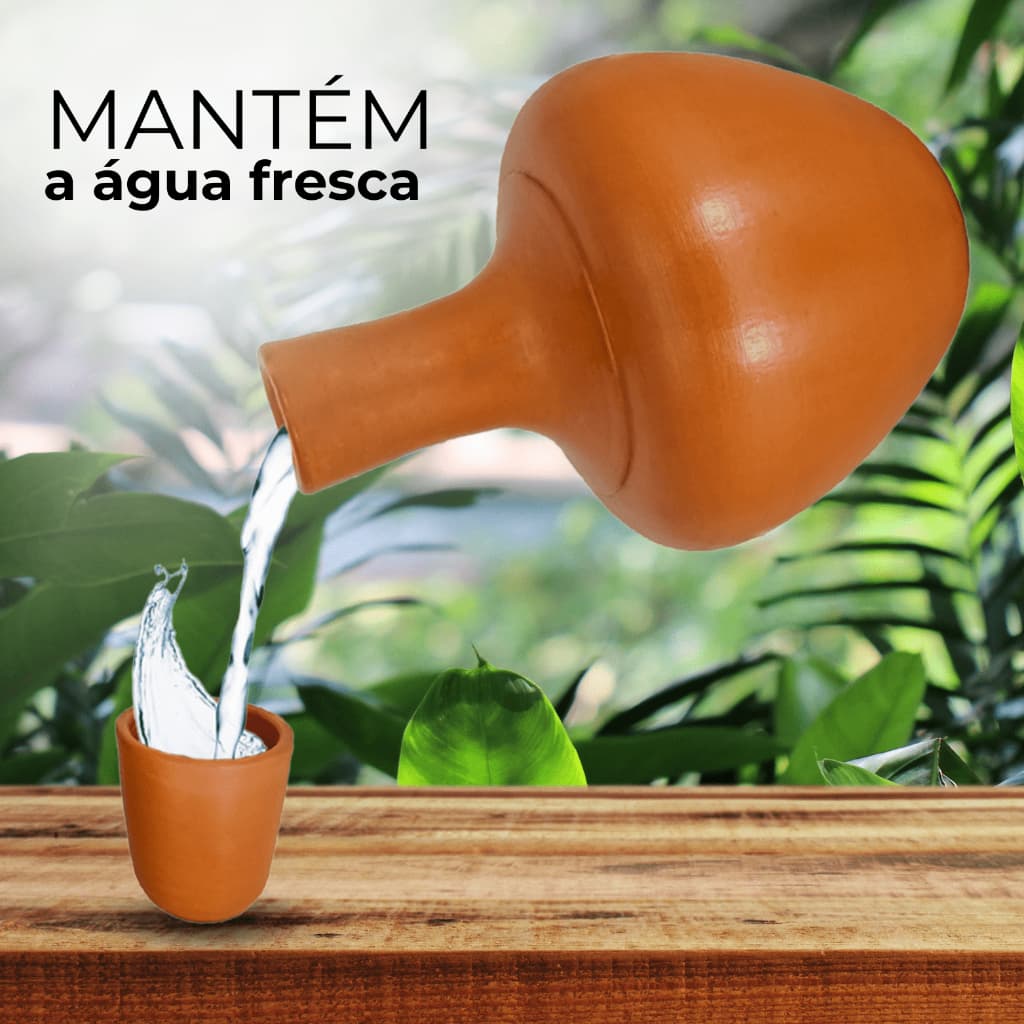 Moringa De Barro Água Fresca Garrafa Ceramica 2,5L Com Copo Tampa 250ML ENVIO RAPIDO
