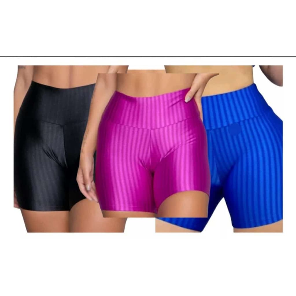 Shorts Feminino Suplex 3D Cintura Alta Academia Fitness
