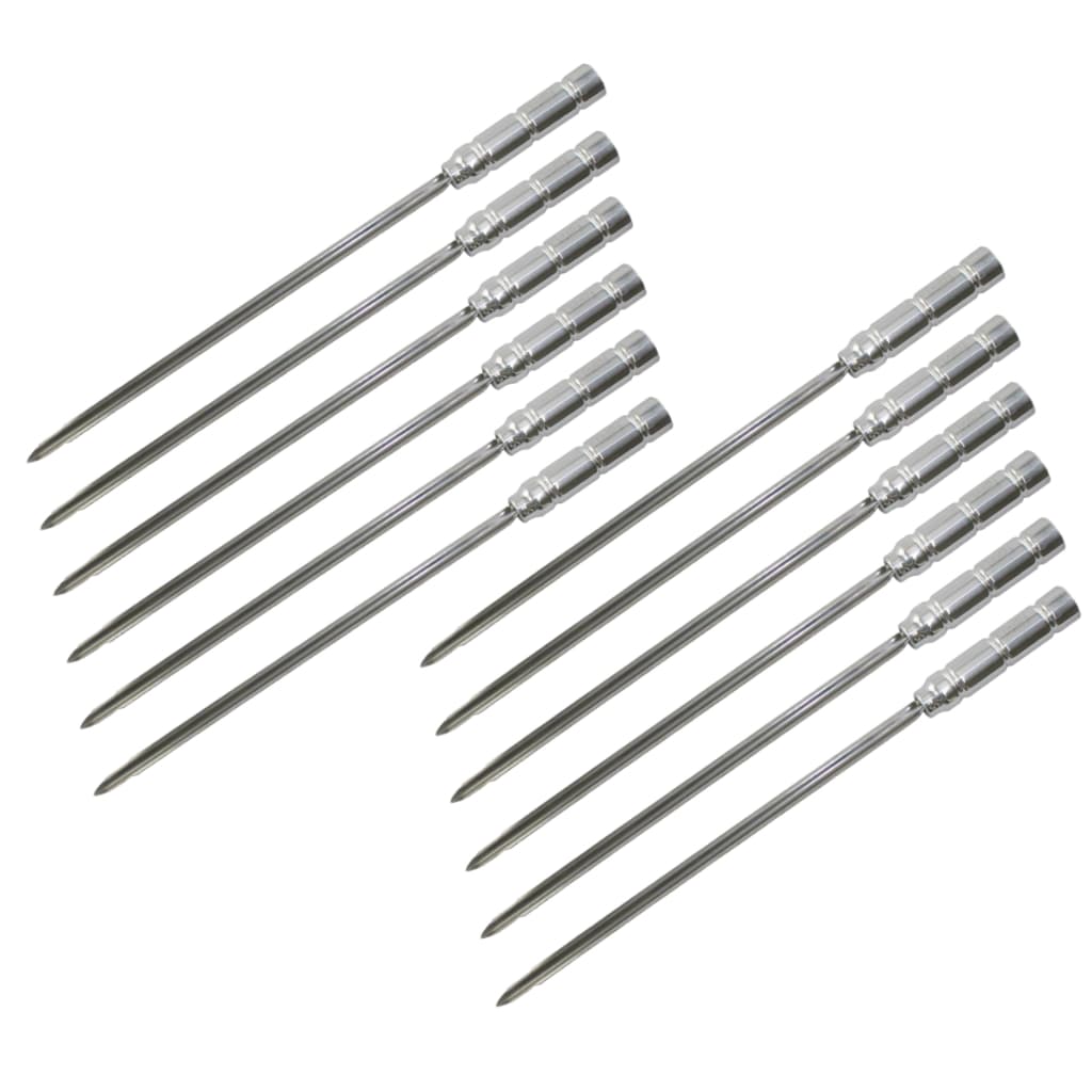 10 Espetos Aço Inox Cabo Revestido Em Alumínio