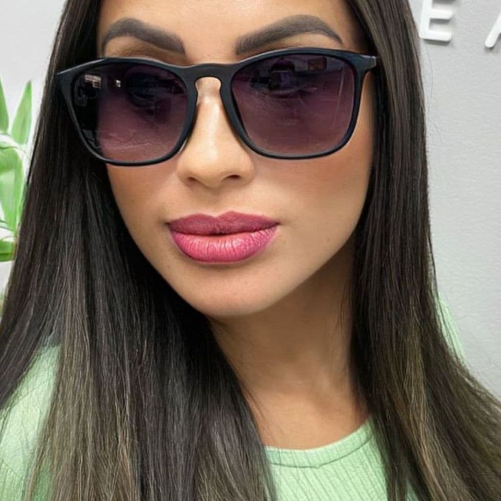 Óculos Feminino de Sol Retangular Estiloso Vintage Armação Acetato Leve Resistente UV 400 Oferta