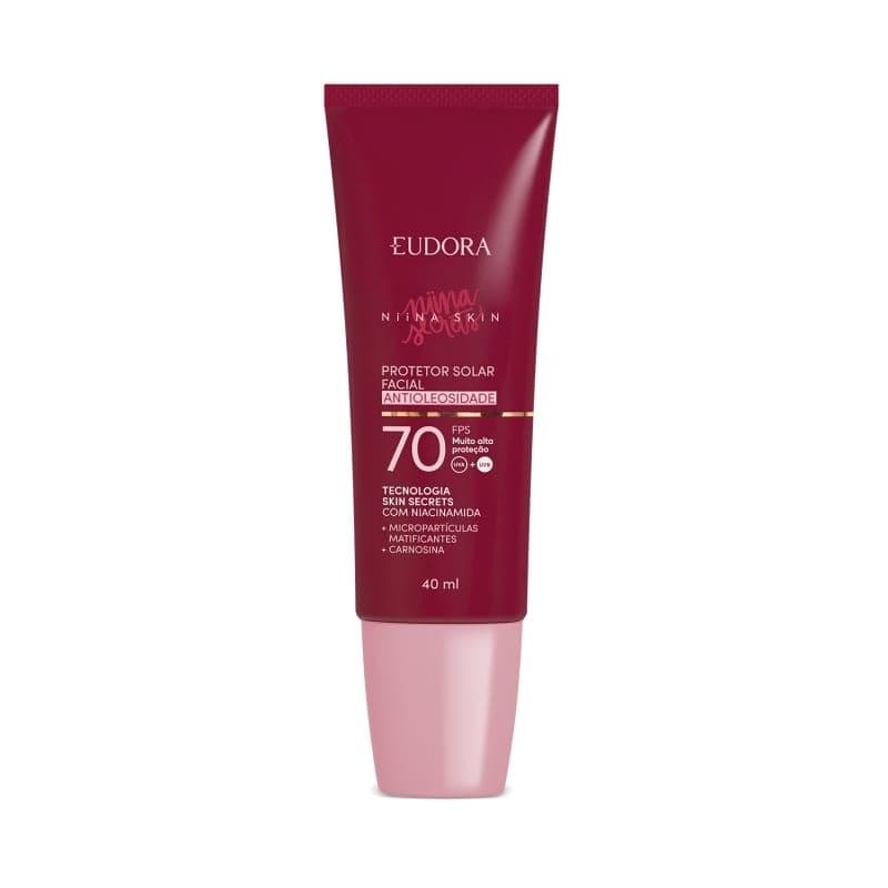 Protetor Solar Facial Antioleosidade FPS 70 Niina Skin 40ml Eudora
