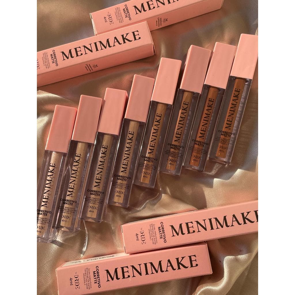 Corretivo liquido alta cobertura possui acabamento matte 4ml - Menimake by Dride