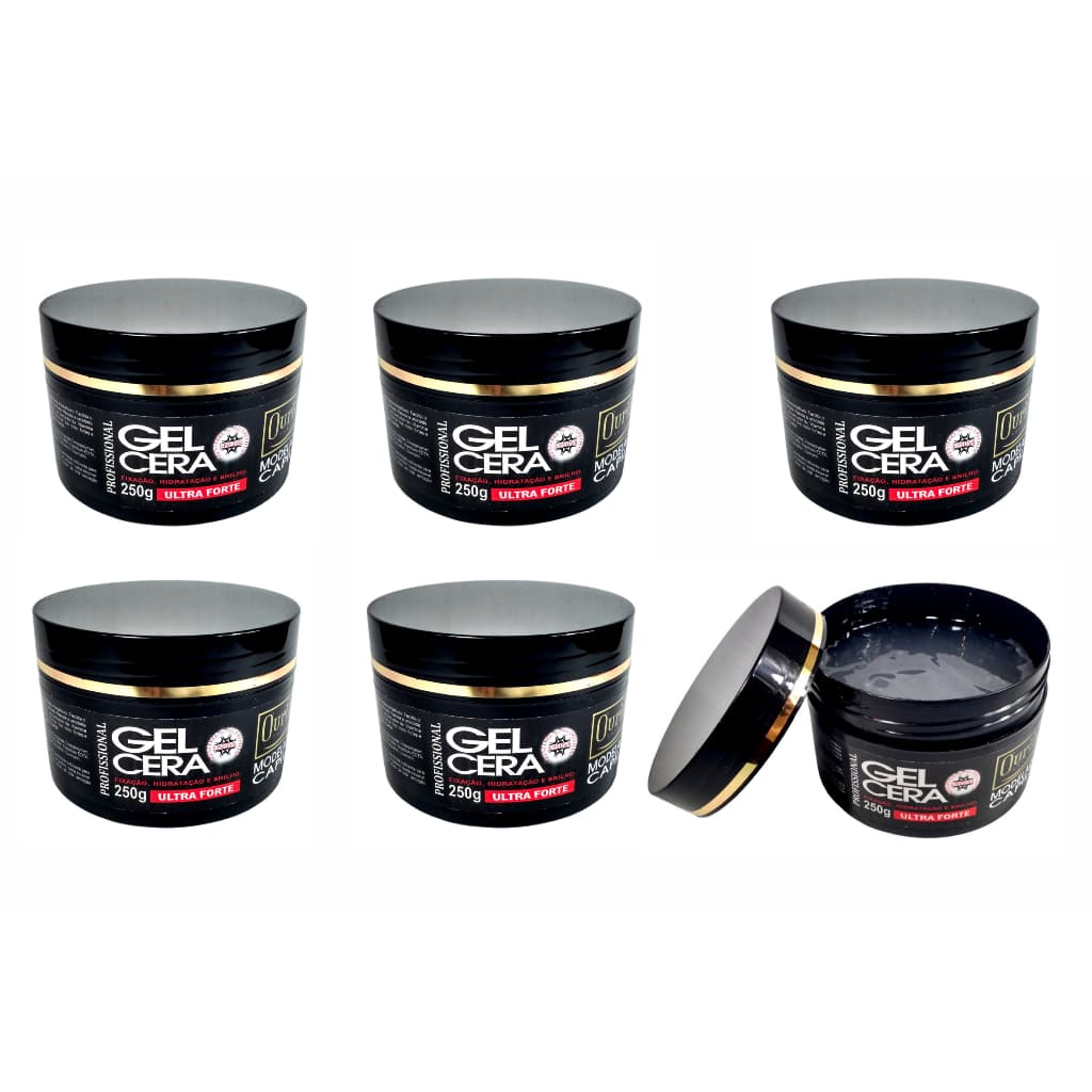 6 Gel Cera Capilar Ultra Forte Ouribel 250g