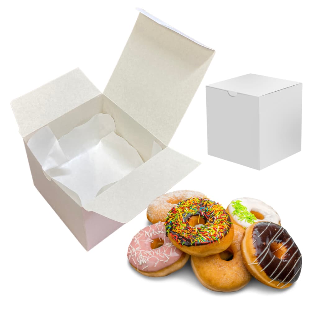 100 Embalagem Caixas Box Embalagem Donut Hambúrguer  Delivery Donuts ref08