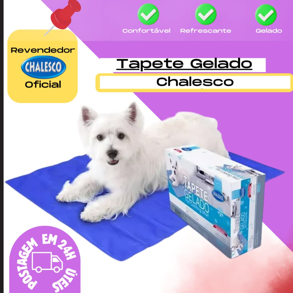Tapete Gelado Grande Para Cães Cachorro 60cmx90cm Chalesco Pet Cooling Mat