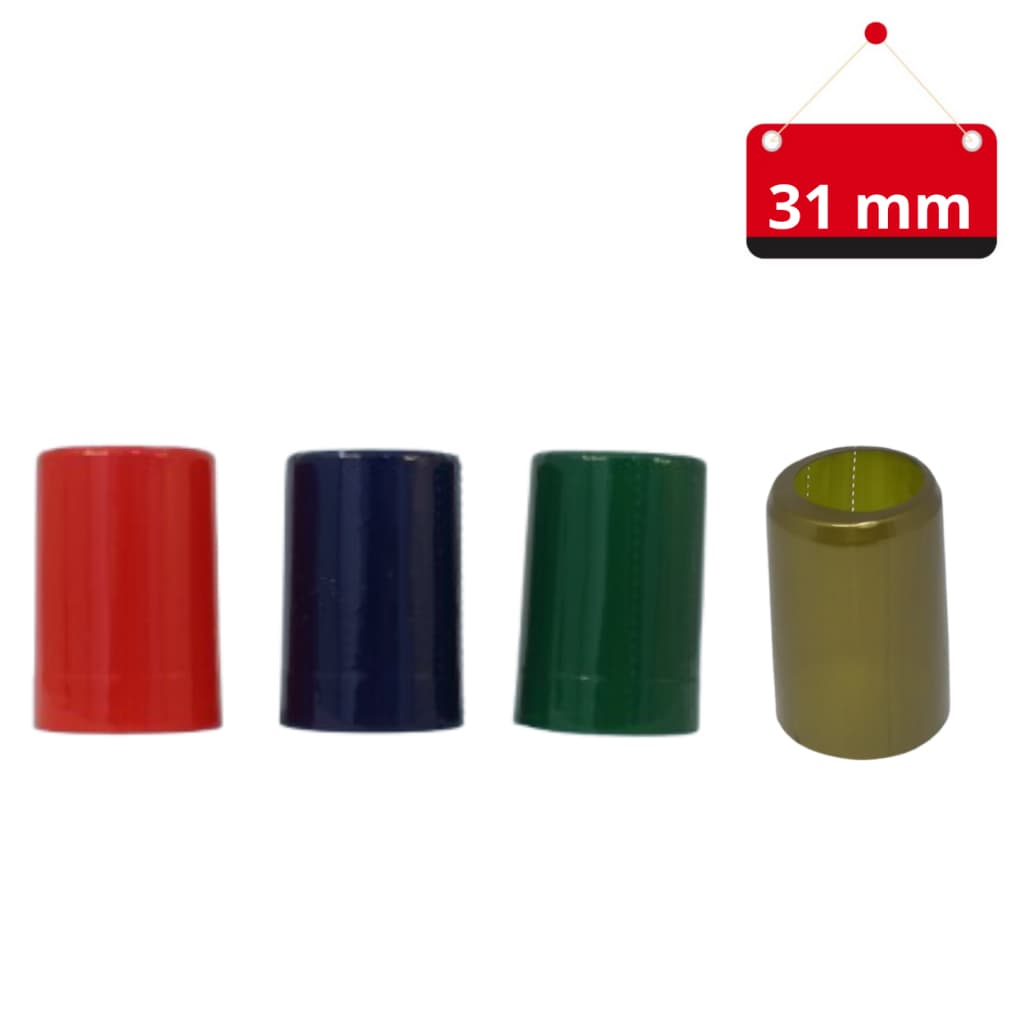 100 Un. cápsula (lacre) retrátil para garrafa 31 mm 33 x 47