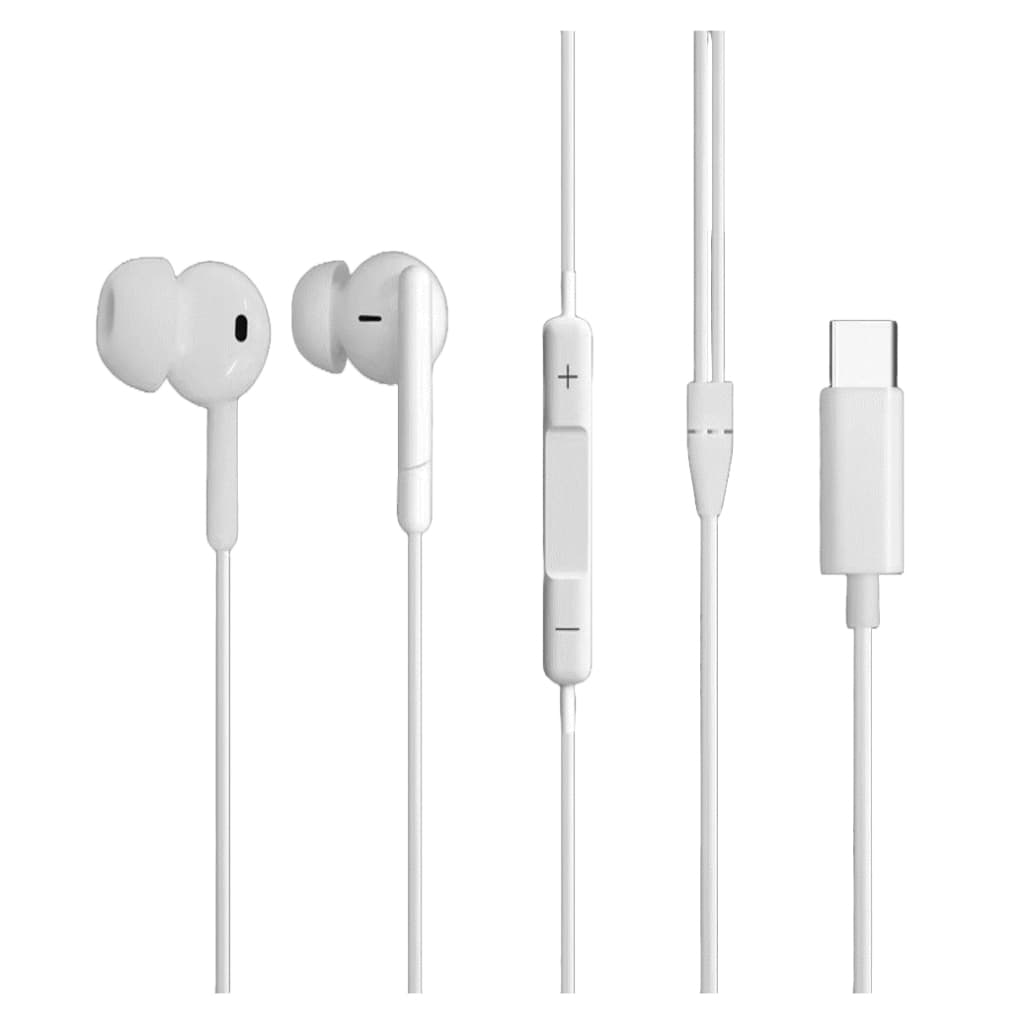 Fone De Ouvido com Fio Tipo-C Intra-auricular Branco - Bright FN572