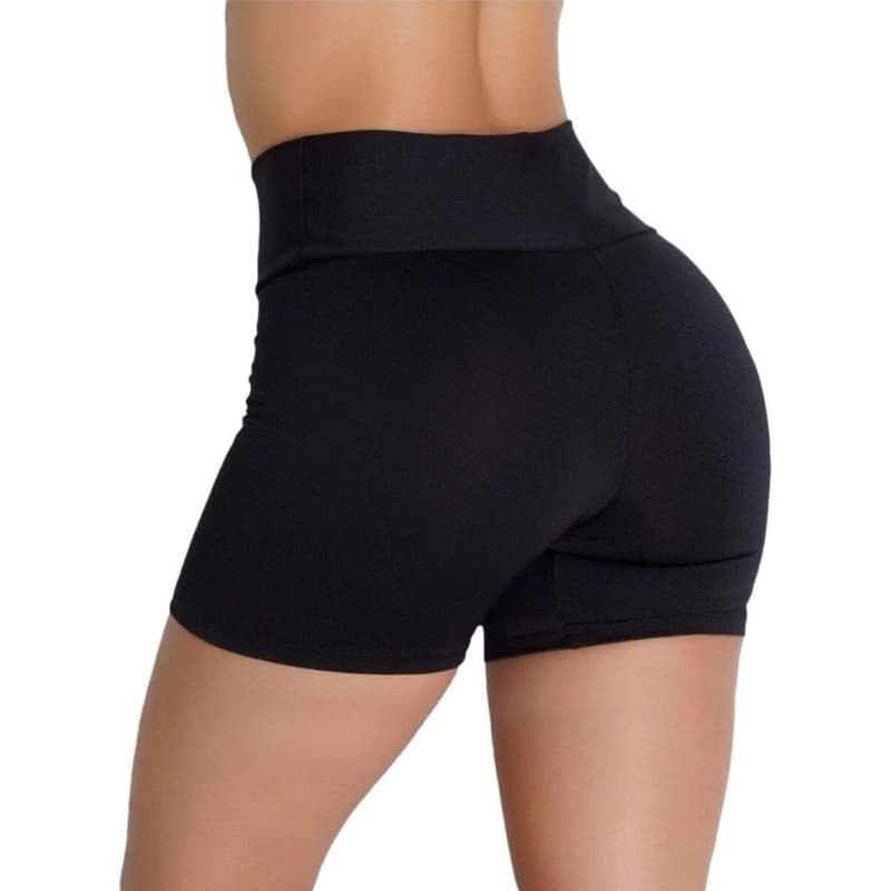 Short legging Fitness Academia Levanta Bumbum suplex Grosso Preto e Mescla
