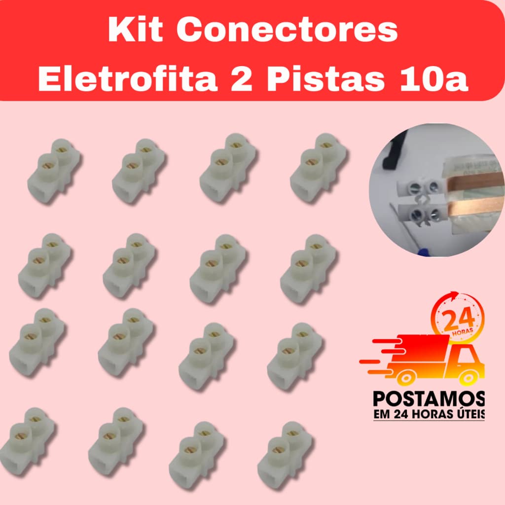 Escolha : 4 á 10 Conectores Eletrofita 2 Pistas Para Fita Elétrica 10a
