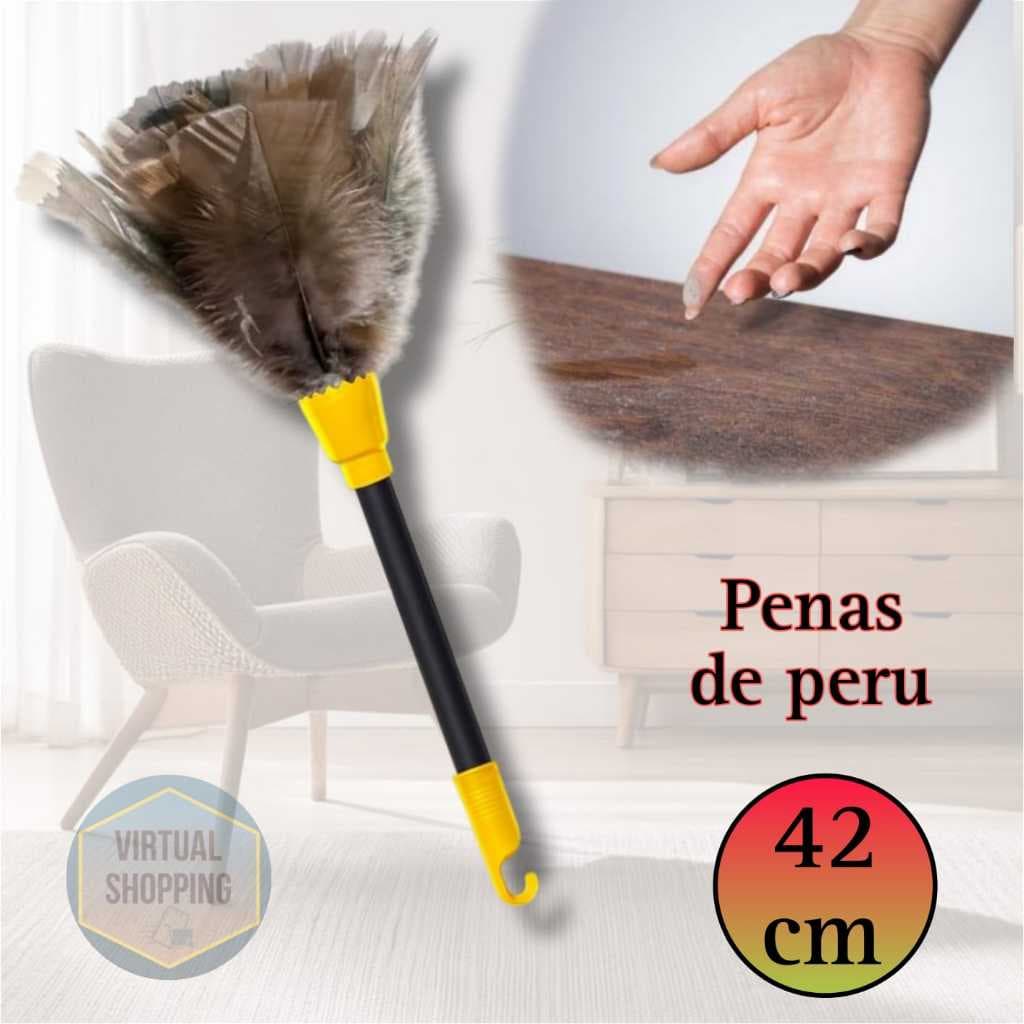 Espanador de pó limpa poeira Pena de Peru Tira Pó 42cm