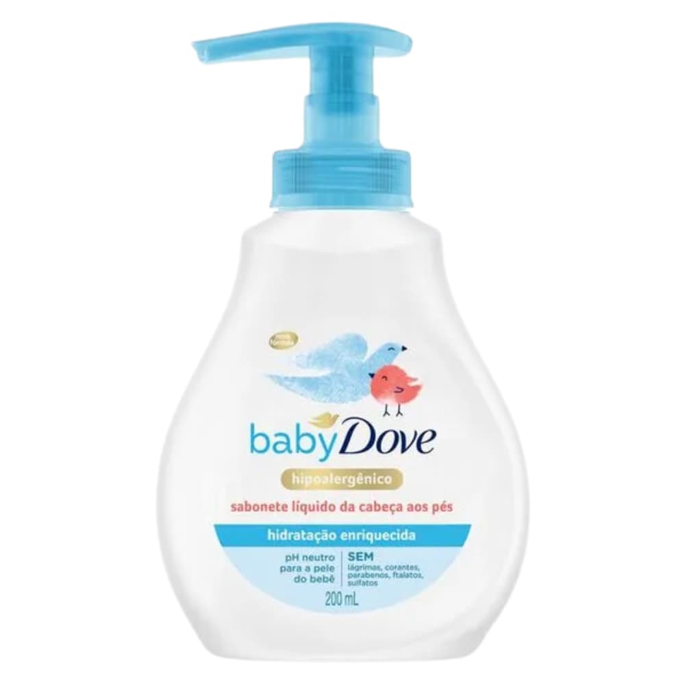 Sabonete Líquido Dove Baby 200ml | Da Cabeça aos Pés | Hidratação Enriquecida