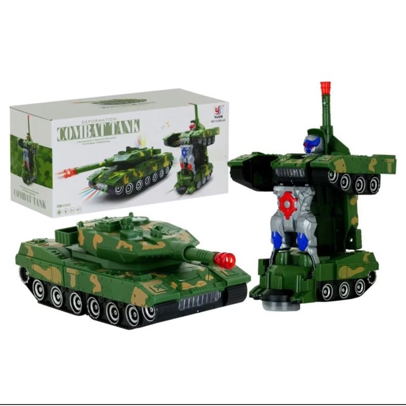Carro Transformers Robô Tanque De Guerra Guerra vira robô Som e Luz Bate e Volta