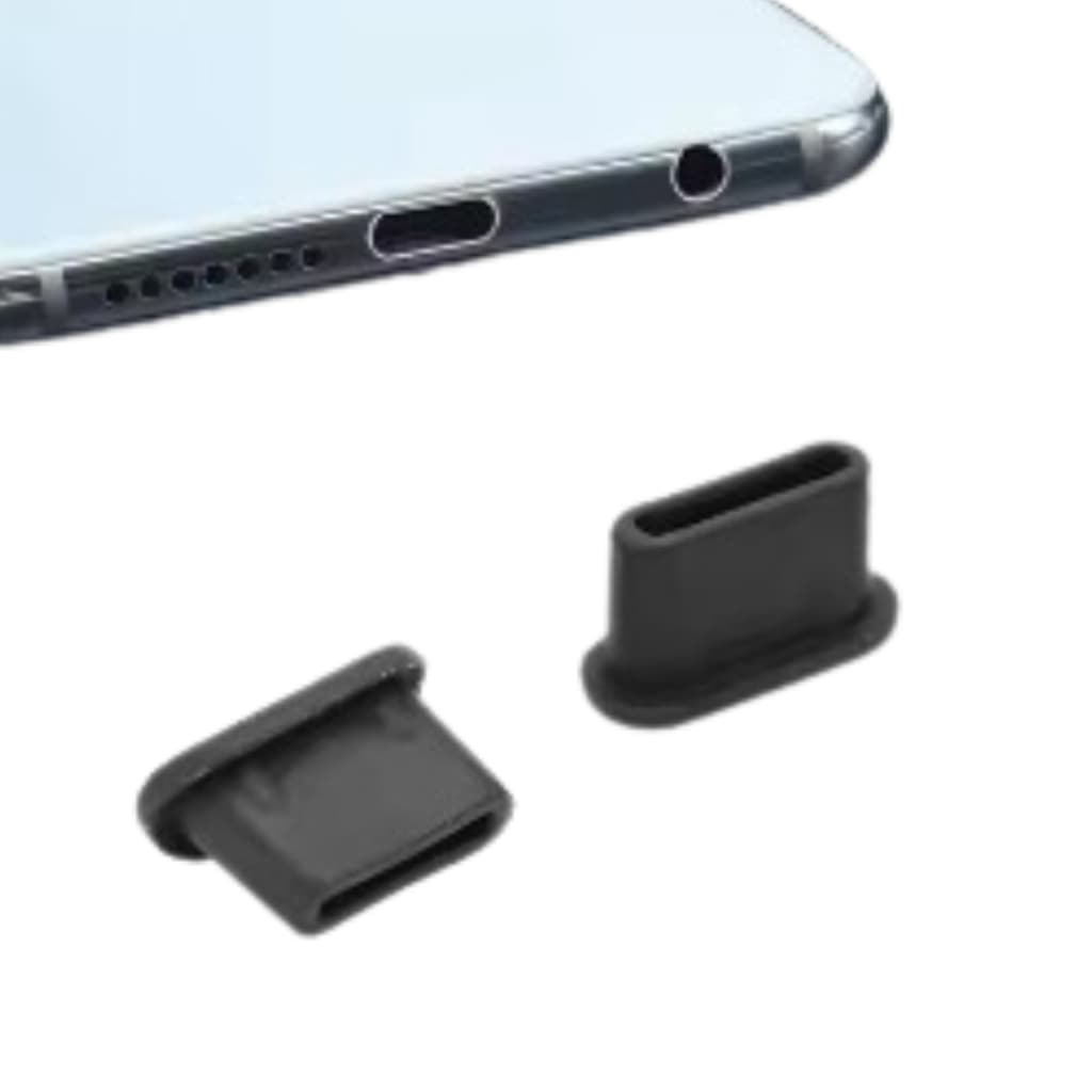 02 Protetor Plug de poeira para celular e notebook USB tipo C Silicone anti sujeira durabilidade