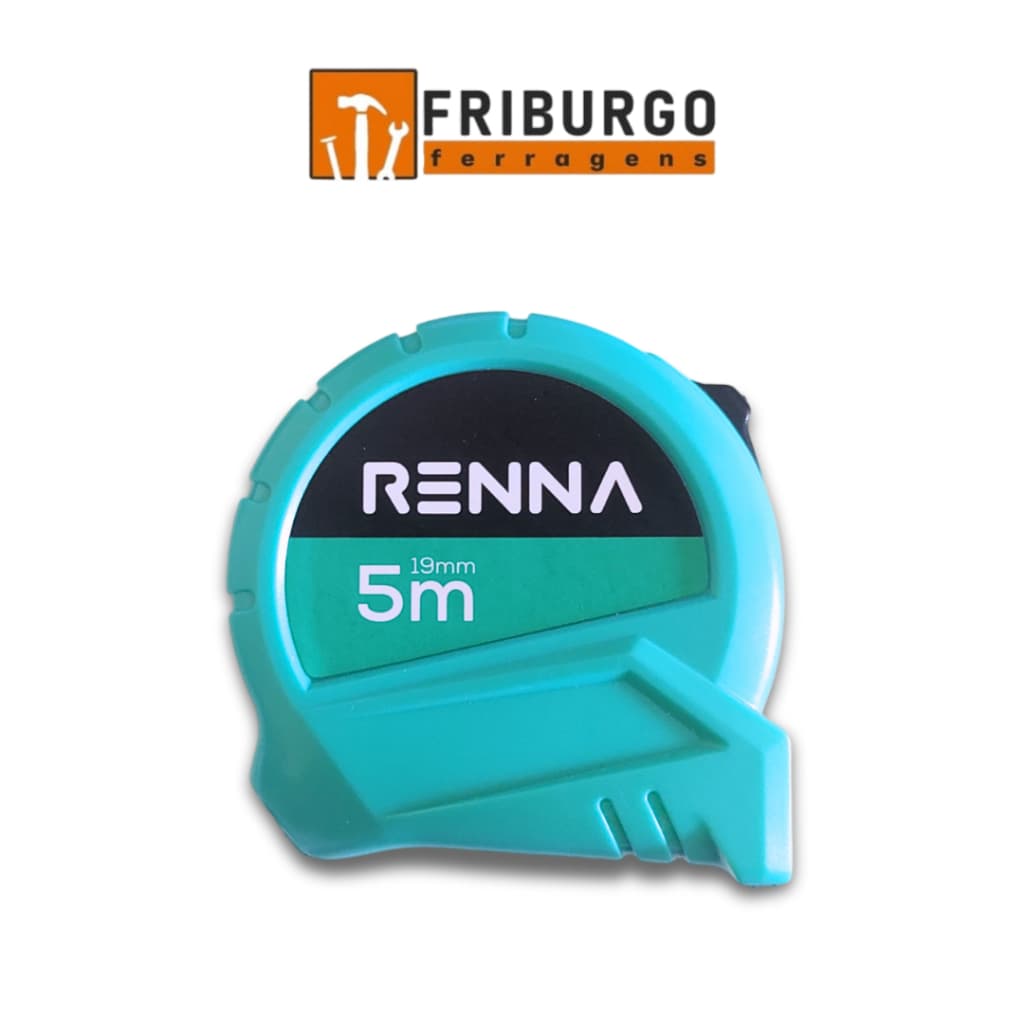 Trena Renna 5 Metros Compacta com Trava Manual Deslizante Fita Métrica Profissional Resistente