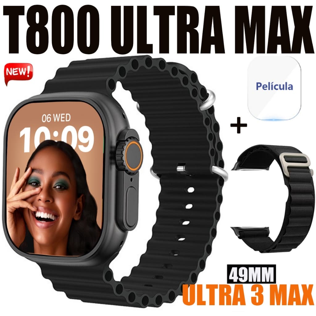 2026 Novo Relógio Original T800 Ultra 3 MAX NFC Smart Watch Série 10 Monitor De Temperatura Corporal