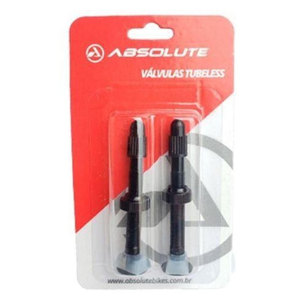 Par Válvulas Tubeless Absolute Presta 48 mm em Alumínio para MTB e Speed