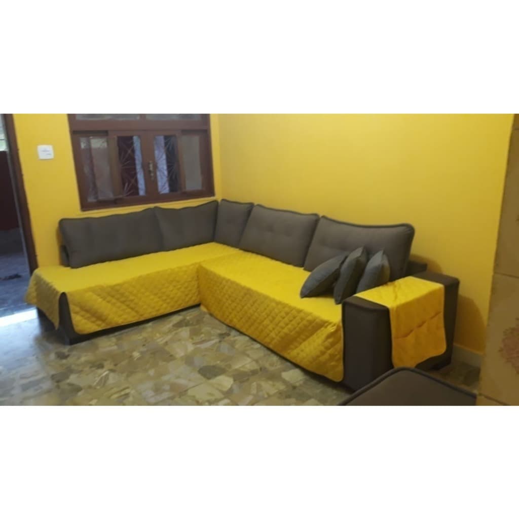 Protetor De Sofa Só Assento Com Braço Coberto Sob Medida