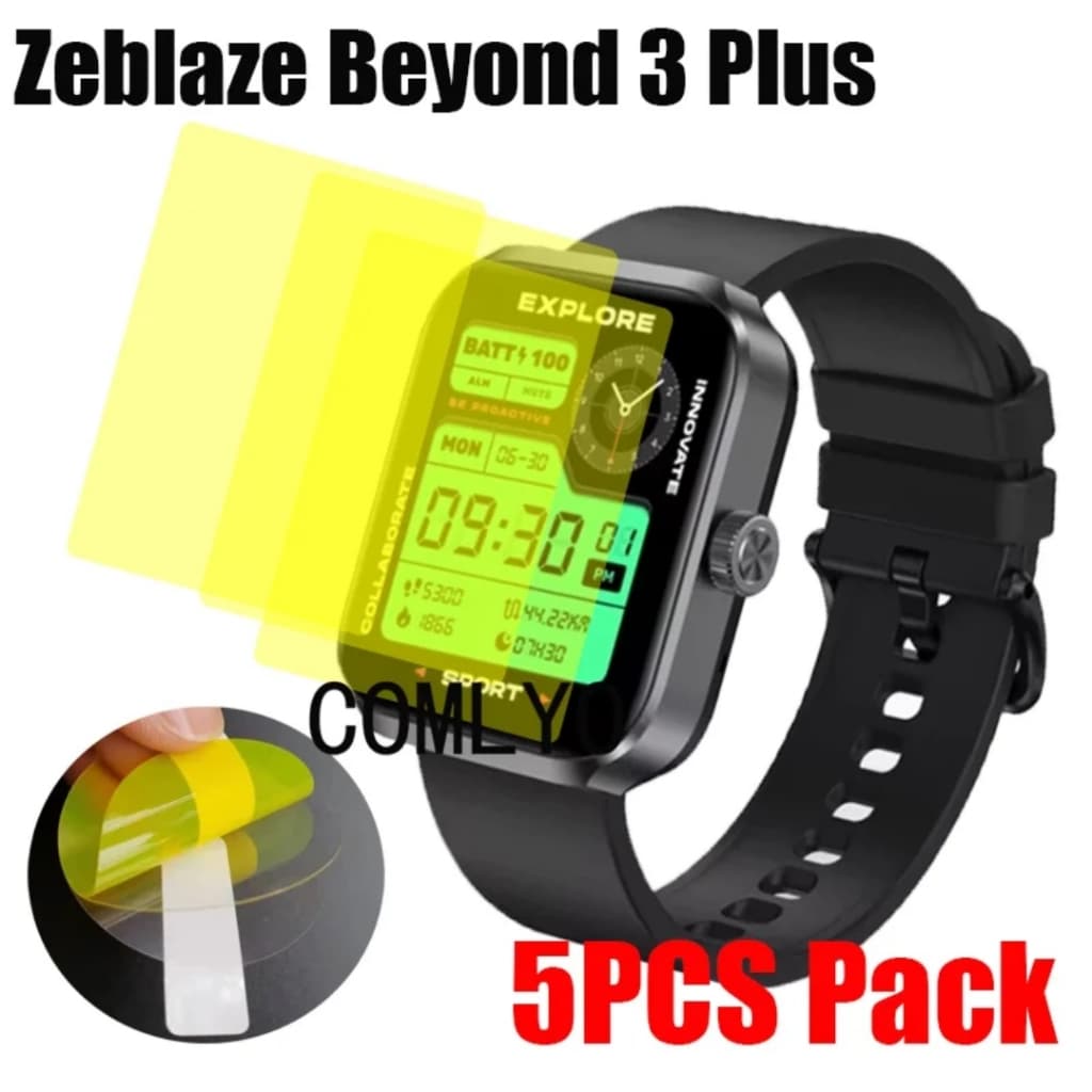 Kit 5 películas Smartwatch Zeblaze Beyond 3 Plus Lançamento Pronta Entrega De Hidrogel