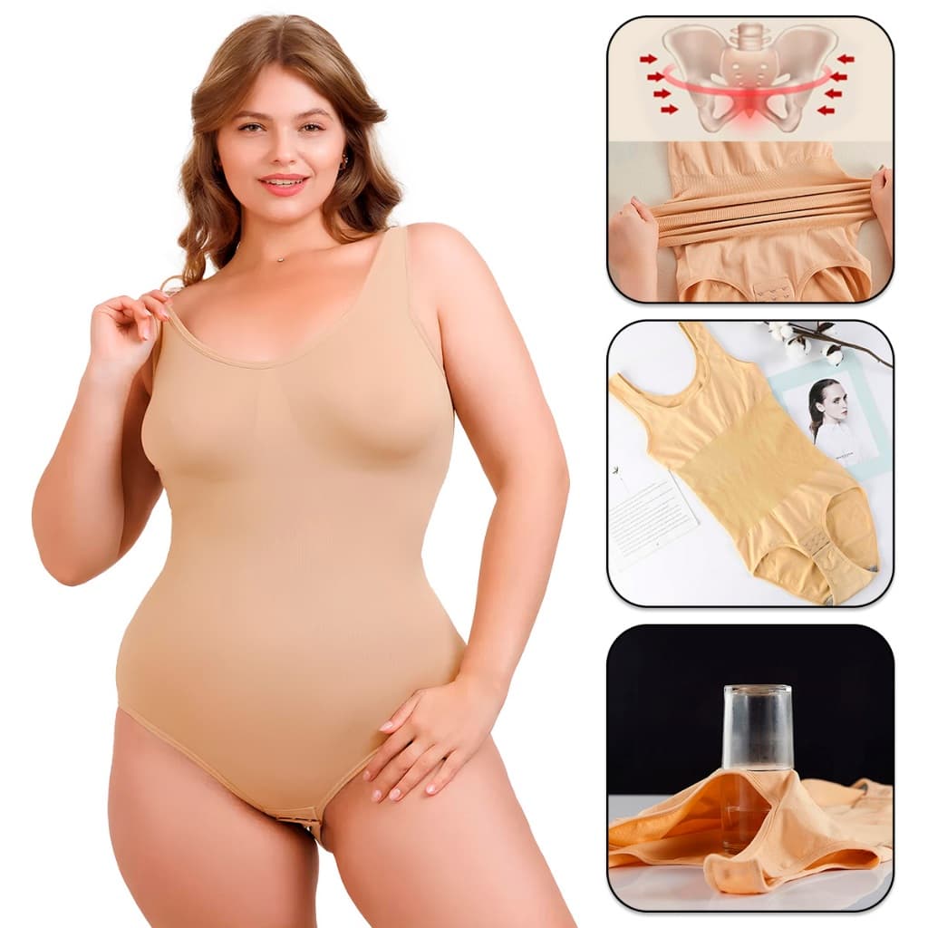 Cinta Body Modeladora Plus Size Sem Costura, Leve Compressão Sem Bojo