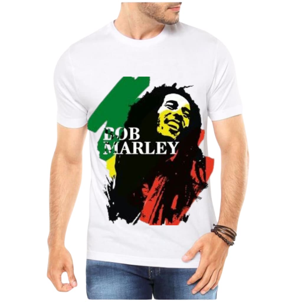Camiseta Infantil e Adulto Bob Marley Reggae Music Blusa 100% Algodão Envio Imediato