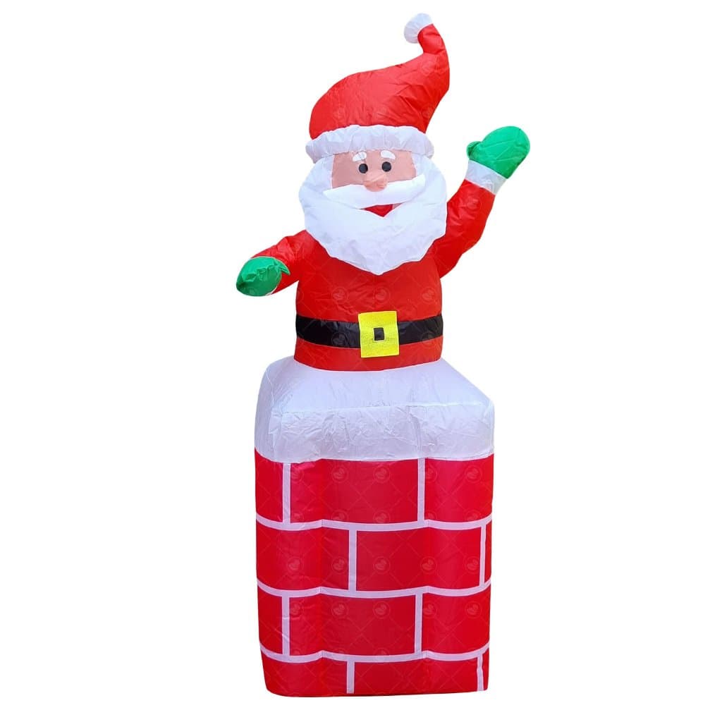 Papai Noel Chaminé Inflável Feliz Natal Natalino Bivolt 1.2m