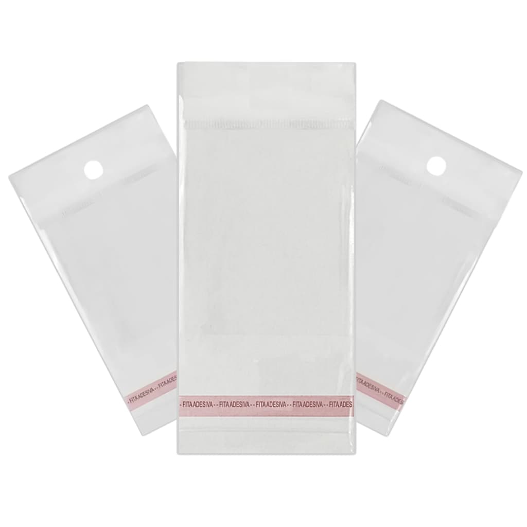 Saquinho Transparente 7x12cm Embalagem Com 1000 Uni Plástico Saco Autocolante Com Aba Abre e Fecha