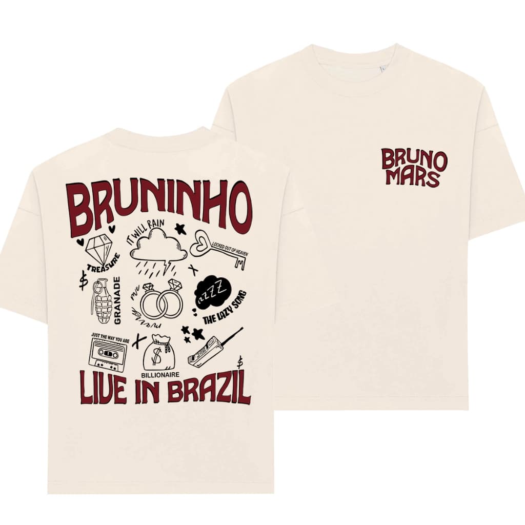 Camiseta Oversized Streetwear Masculina Feminina100% Algodão Cantor Bruno Mars