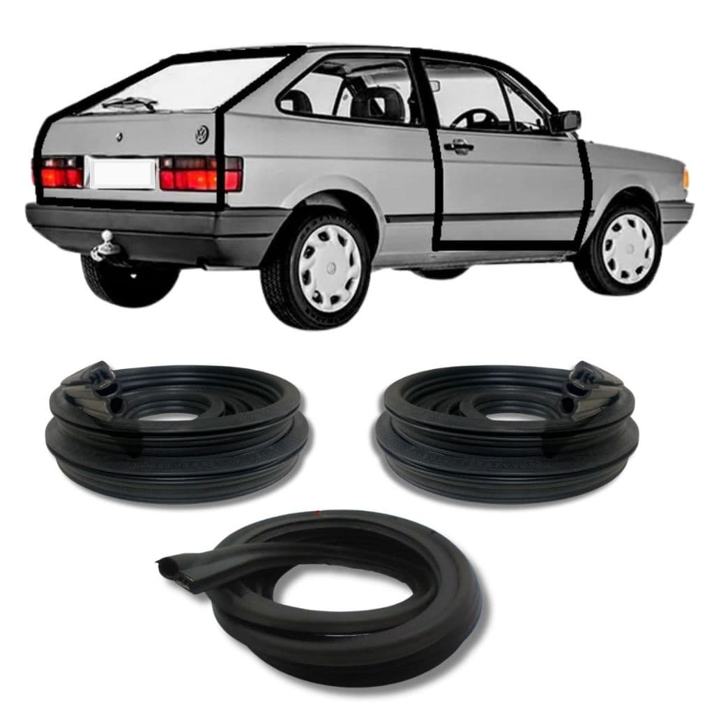 Kit Borrachas 2 Portas E Porta Malas Gol Voyage Parati Quadrado