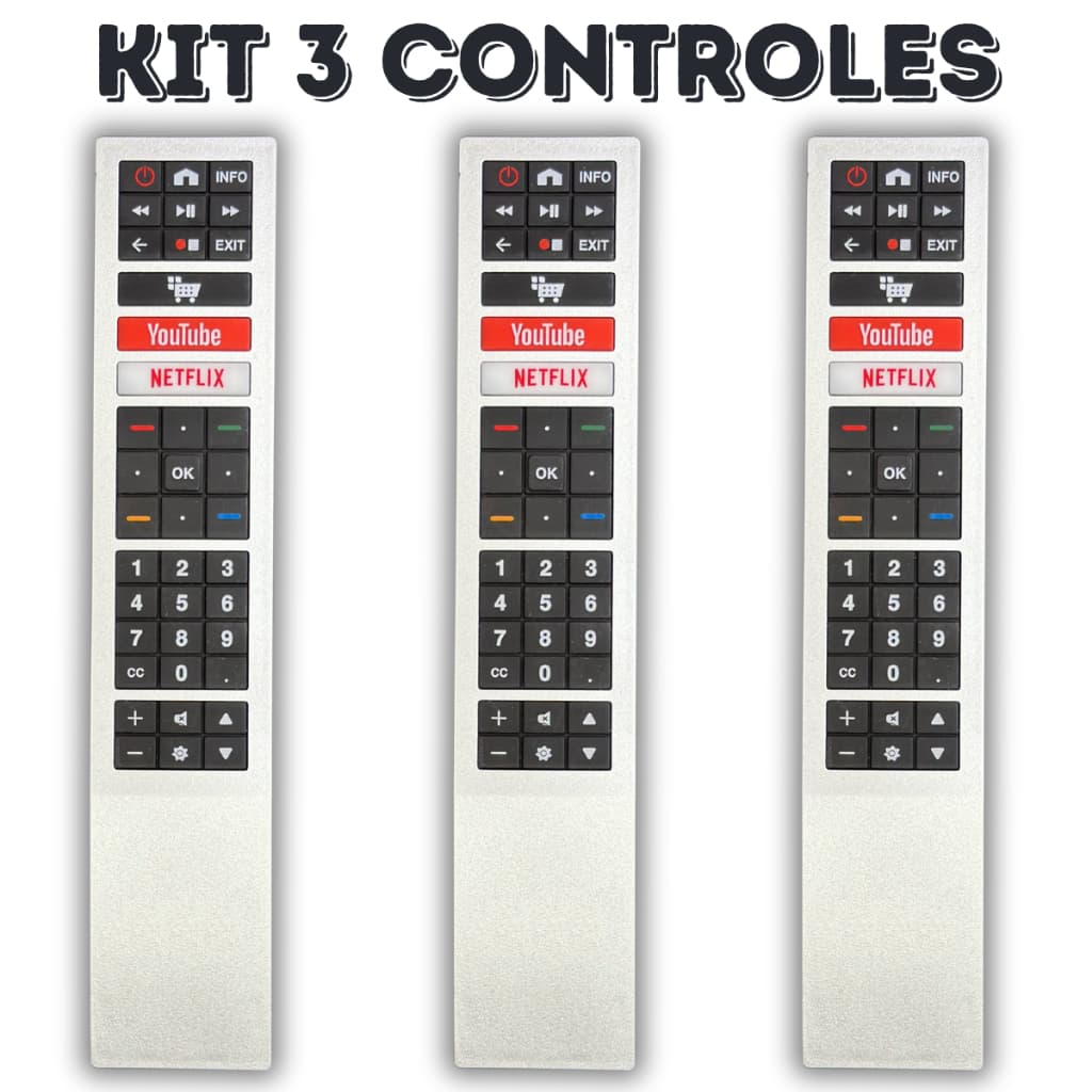 Controle Remoto Para TV LED AOC Smart 4K com Netflix / YouTube Rc4183901 / 32S529578G / 43S529578G / 50U629578G / 55U629578G