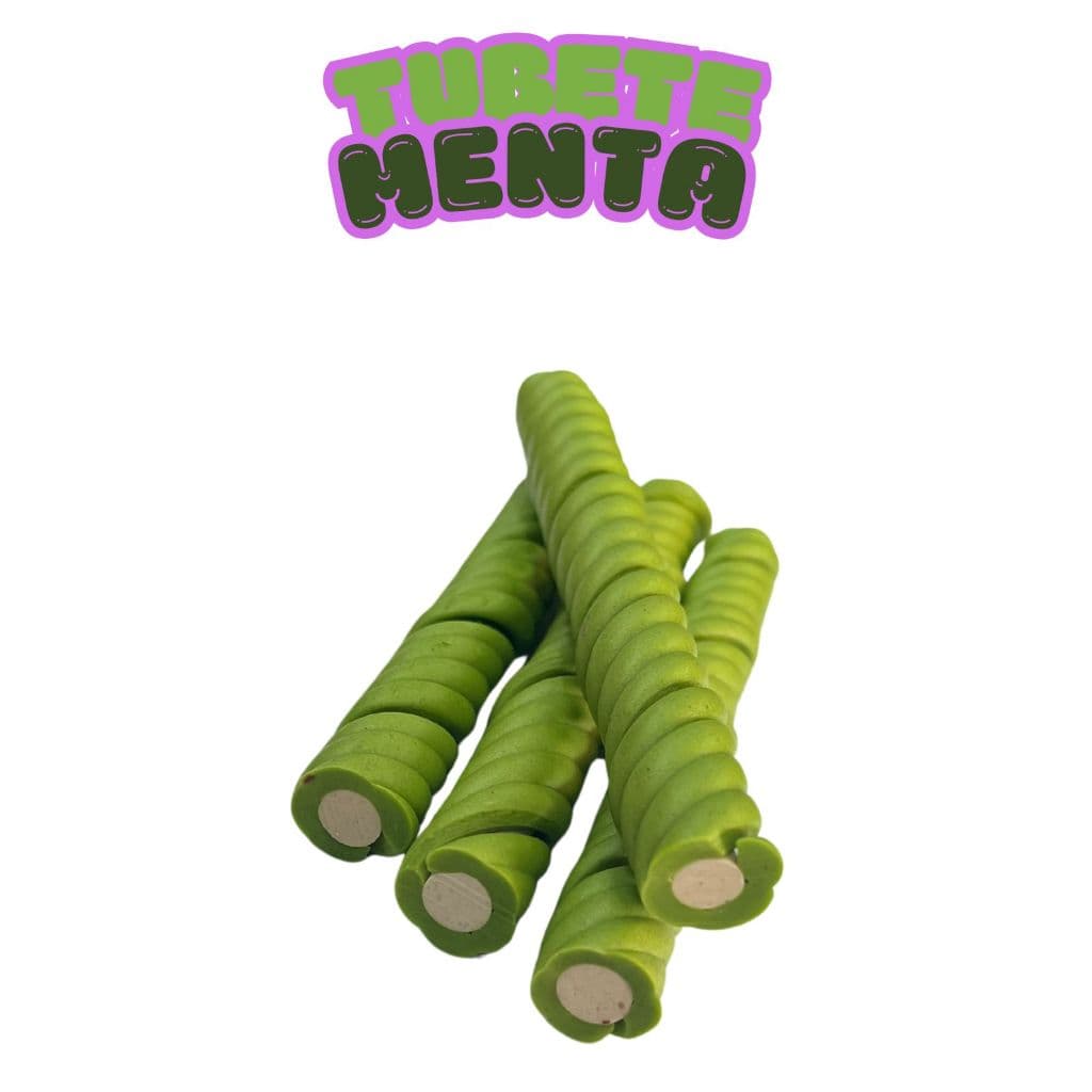 Petisco pet para cães osso macio Flex Tubete sabor menta comestível - 4 unidades