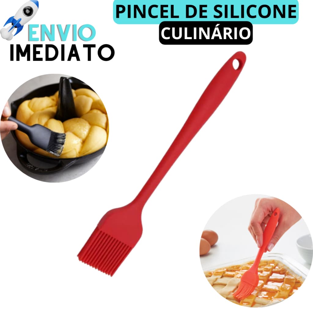 Pincel Culinário Pincel de Silicone Cozinha 25cm Untar Forma Pincelar