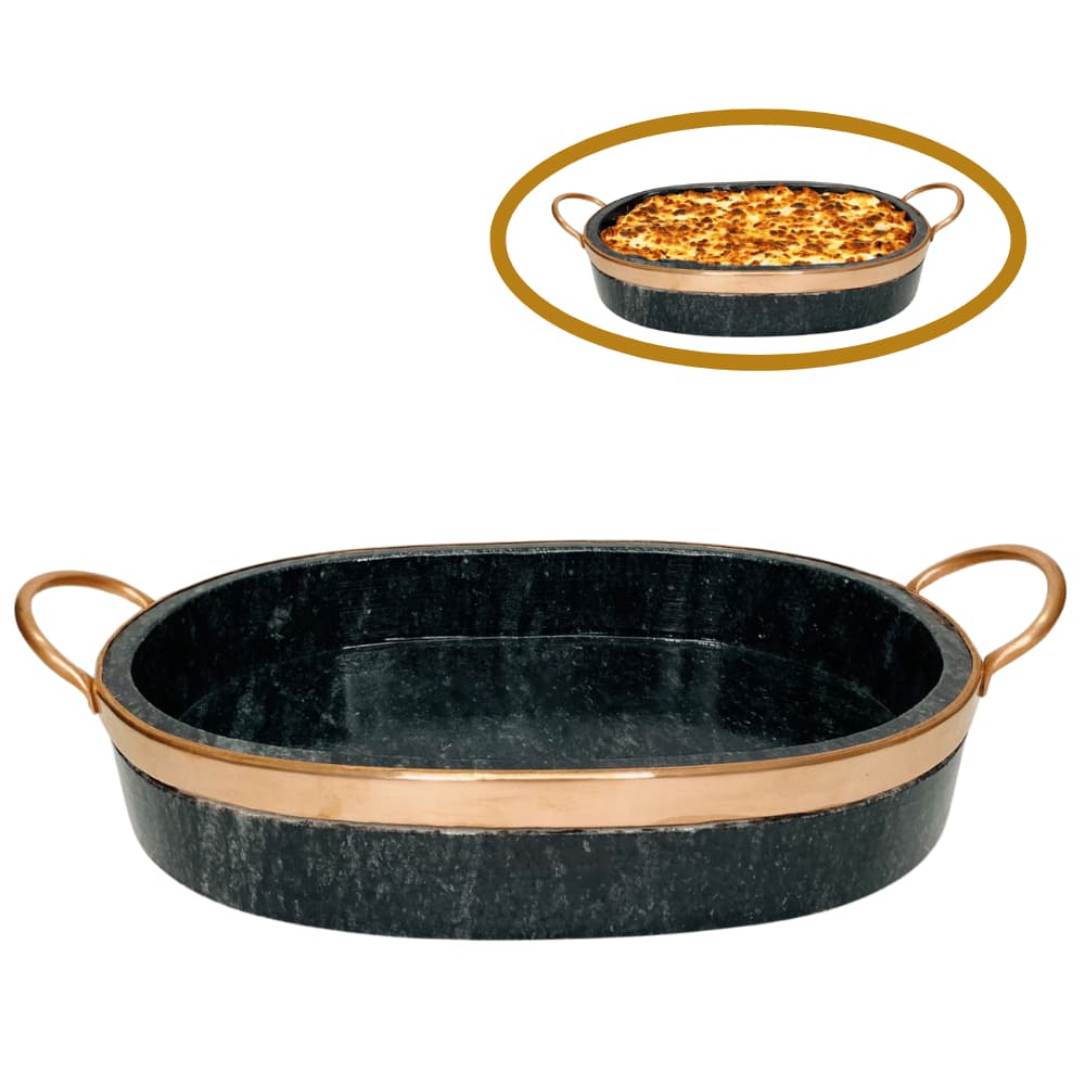 Travessa Tabuleiro Assadeira oval M pedra sabão Arte Nativa