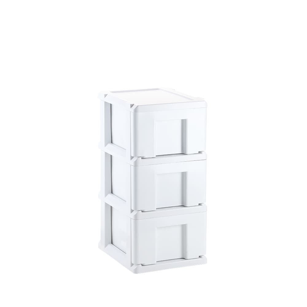 Gaveteiro Agraplast Paris Branco com Gavetas Branco – 3 Gavetas (Ref. 1101)