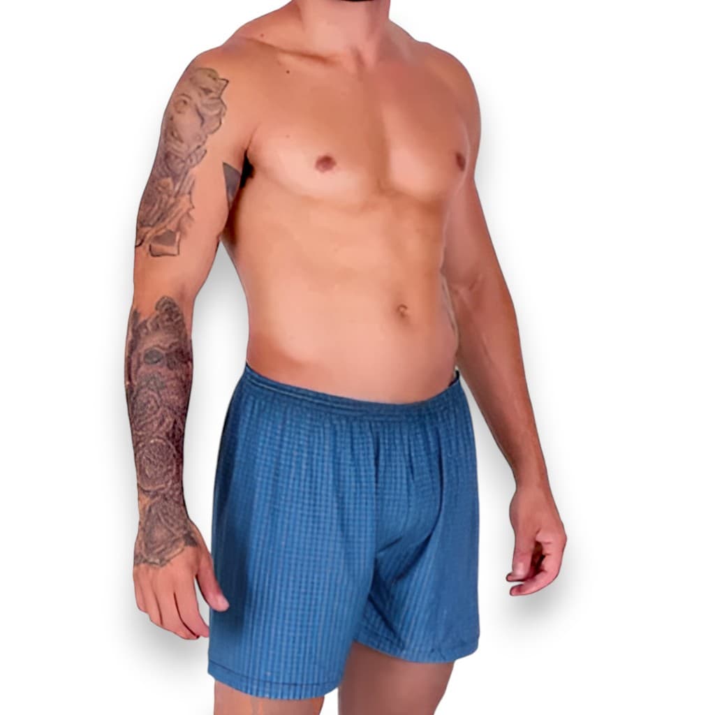 Kit 3 Samba Canção Cuecas Short Masculino de Dormir Pijama Estampado Cueca Short em Liganete