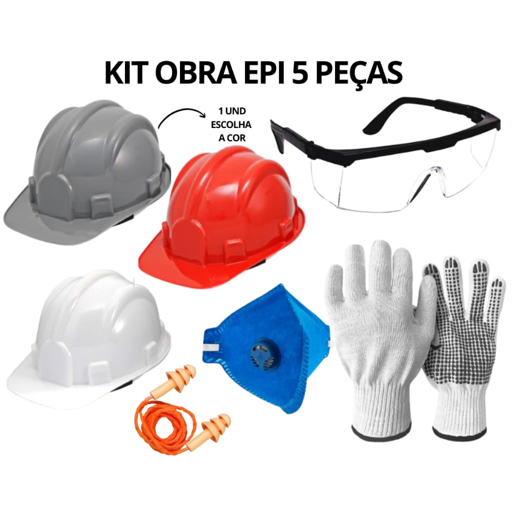 Kit Obra Epi Capacete + Luva + Protetor + Mascara + 1 Óculos