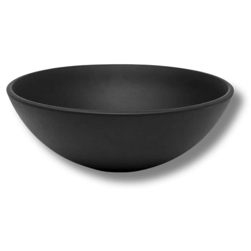 Cuba Lopazzi de Vidro Para Banheiro Lavabo Preto Fosco Redonda 30cm