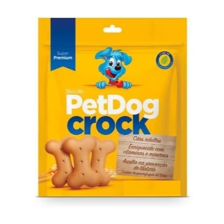 KIT 8 PETDOG CROCK 1KG - Biscoito Petisco Para Cachorro porte pequeno e porte grande