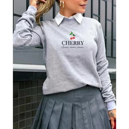 Moletom Blusa Flanelada cereja