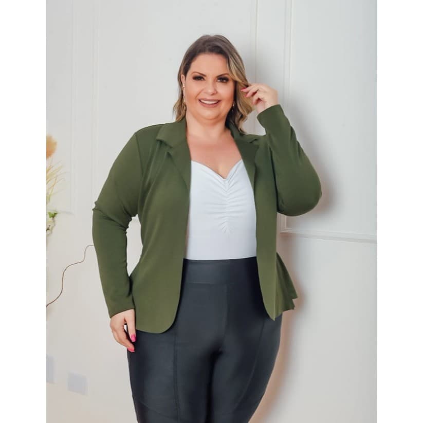 Blazer Casaquinho Feminino Neoprene  Plus Size G1 G2 G3