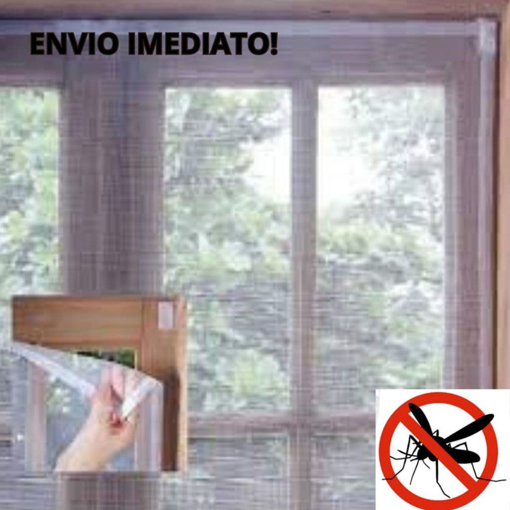 Kit Tela Mosqueteira 1,50 x 1,80 Adaptável Com Fita Adesiva Anti- Inseto e Mosquito