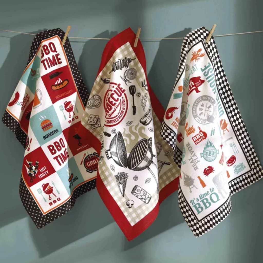 Kit Panos de Prato Copa Cozinha Felpudo Prata Dohler 45x65 cm 3, 6 ou 12 Unidades Estampado