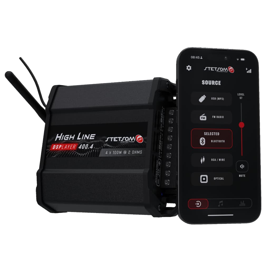 Módulo Amplificador Stetsom HL400 DSPlayer 400W RMS 4 Canais 2 Ohms Bluetooth FM HL 400 DS Player