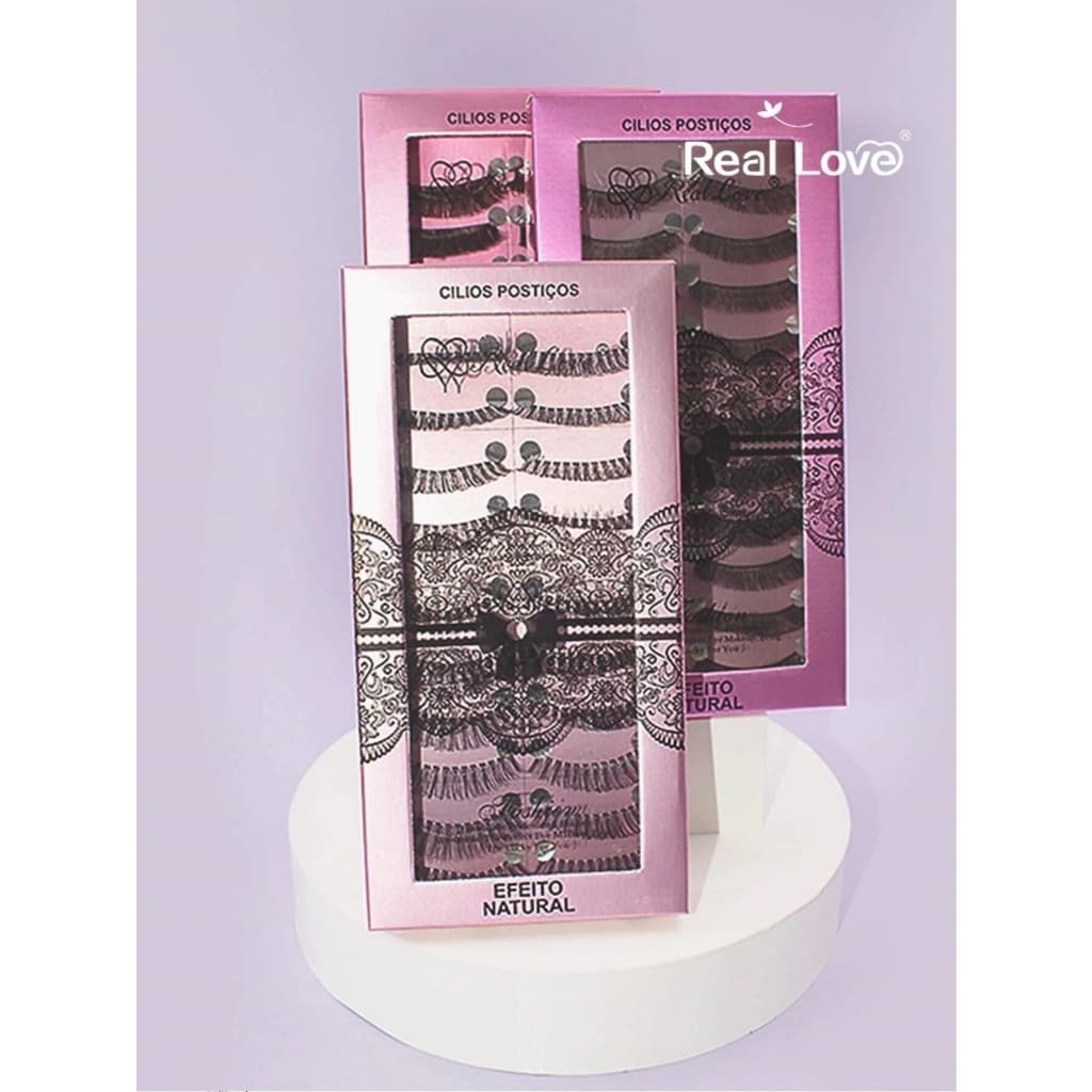 Kit Cílios Postiços Volume Definido Fibras Leves Reutilizável Para Todas Ocasiões-AD-Cílios de Tela-10 pares-Real Love