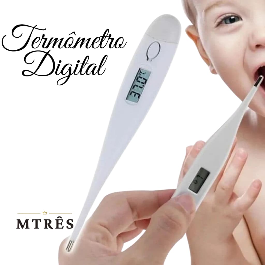 Termômetro Corporal Digital Adulto ou Infantil Bateria Display LCD