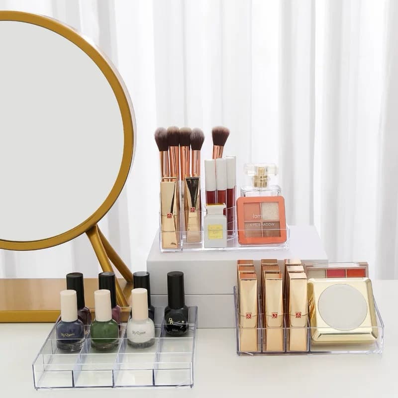 Caixa Organizador Multiuso Porta Maquiagem de Acrílico para Pincel Batom Blush Canetas